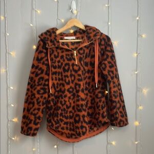 Leopard Print Fleece Hoodie